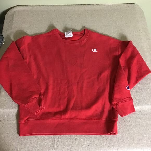 Champion Woman Sweatshirt Sz. Med Red Vintage Cropped Sweatshirt Comfy Y2k EUC - Picture 2 of 9
